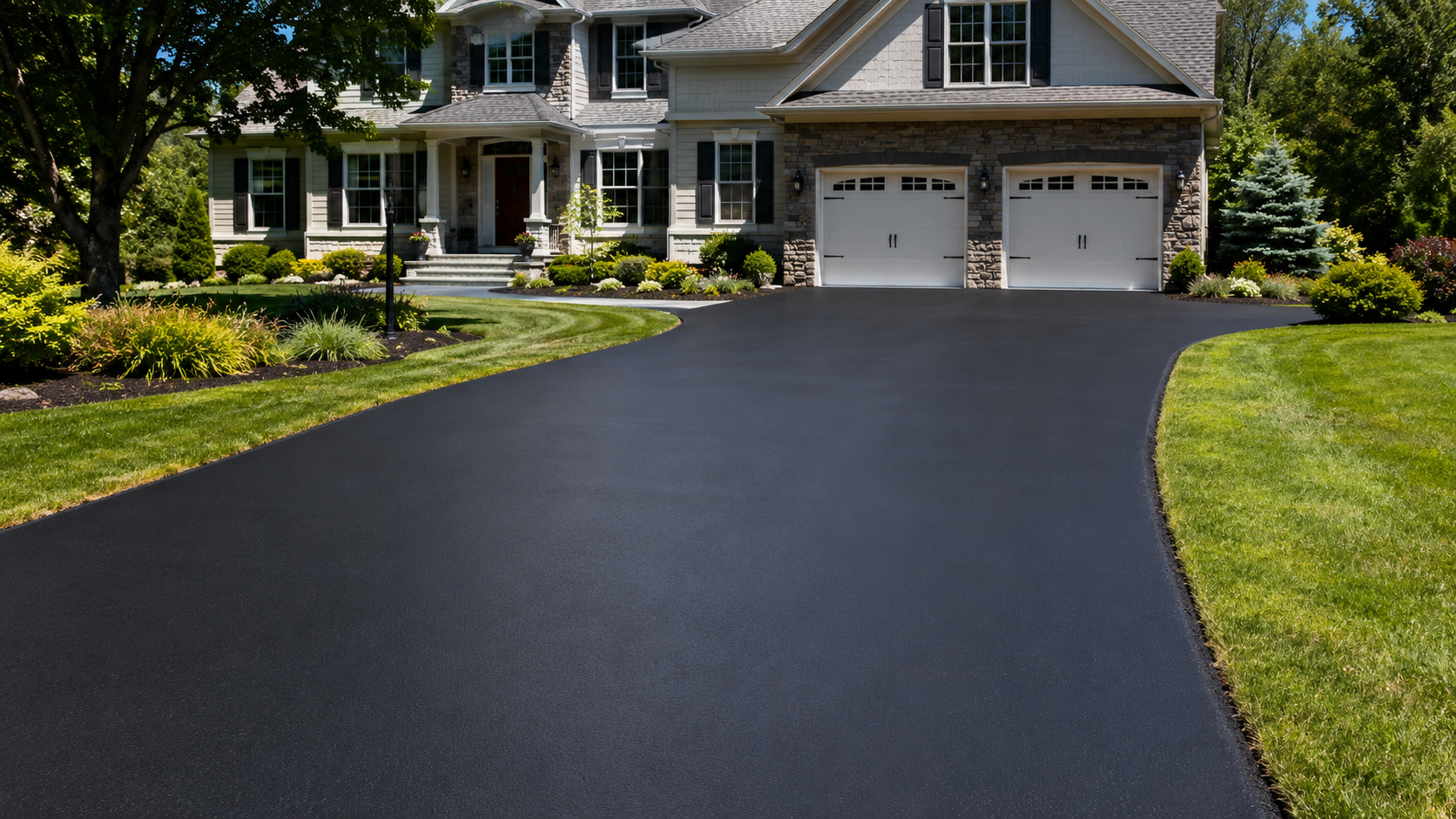 asphalt driveway freshly sealcoated in Columbus, Ohio. 